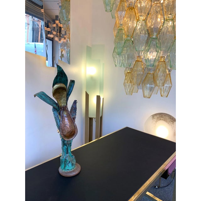 Plant Lamp Lacquered Metal Brass, France, 1970s For Sale - Image 9 of 12