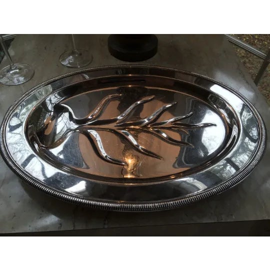1970s Footed Silver Plated Tray For Sale - Image 4 of 4