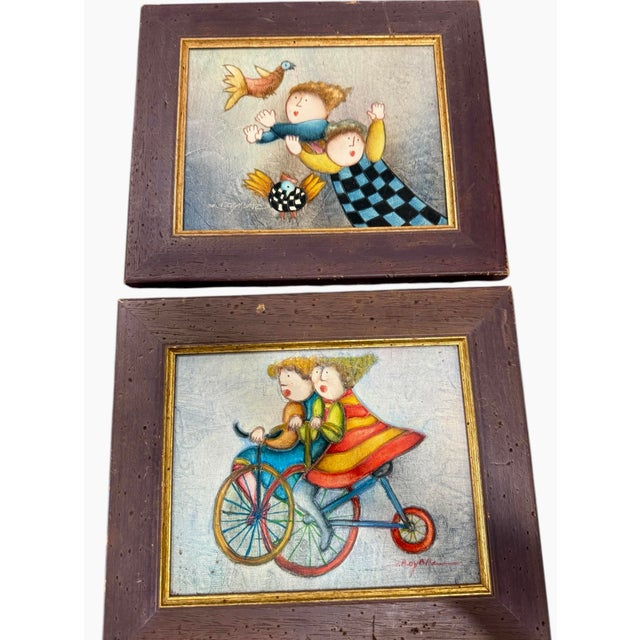 Hollywood Regency 1990s Whimsical Oil Painting by J.Roybal, Framed For Sale - Image 3 of 7