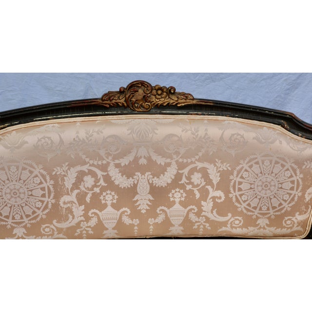 Vintage French Settee With Cabriole Legs & Without Seat Cushion For Sale - Image 4 of 6