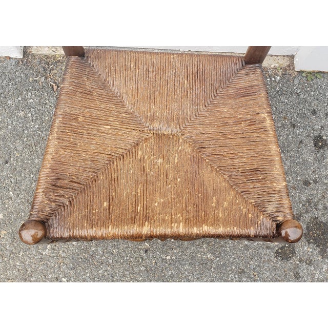 Mid 20th Century Mid 20th Century Mid-Century Walnut and Rush Seat Ladderback Chair For Sale - Image 5 of 6