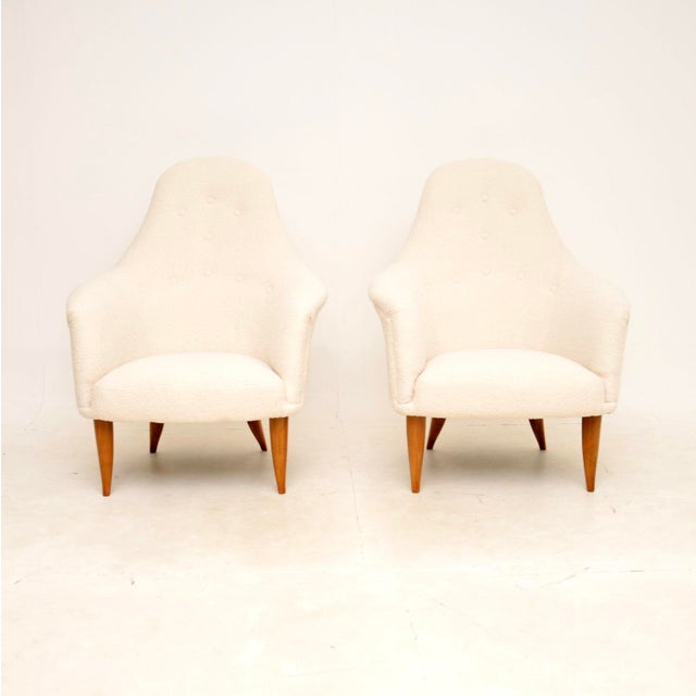 Nordiska Kompaniet Vintage Swedish Lounge Chairs attributed to Kerstin Horlin Holmquist for Nordiska Kompaniet, 1960s, Set of 2 For Sale - Image 4 of 9