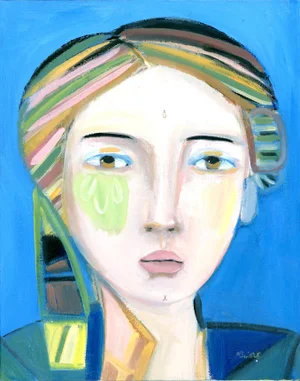 Cecilia Gallerini Cubist Abstract Oil Portrait by Alexandra Swistak