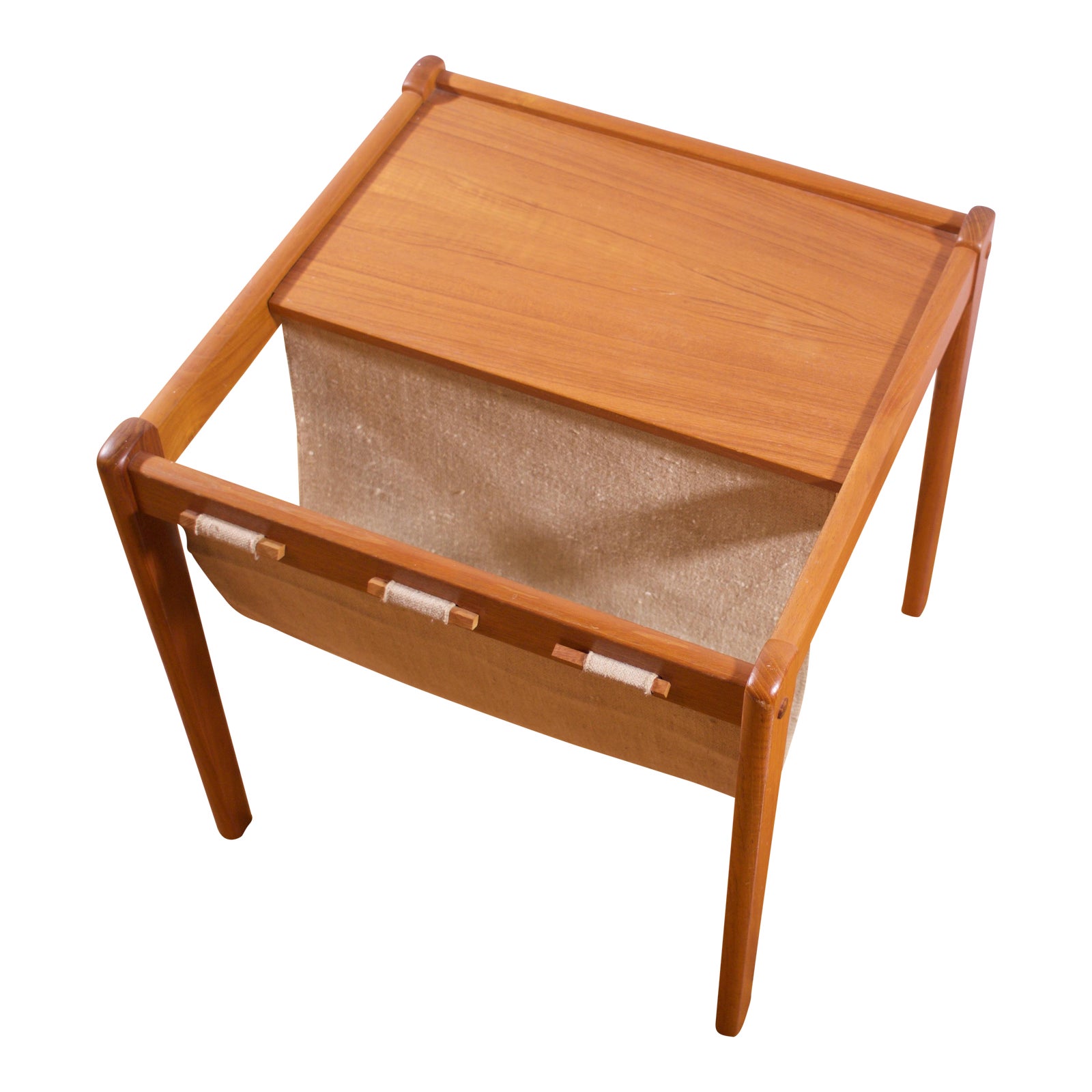 Mid-Century Furbo Danish Teak Side Table With Magazine ...