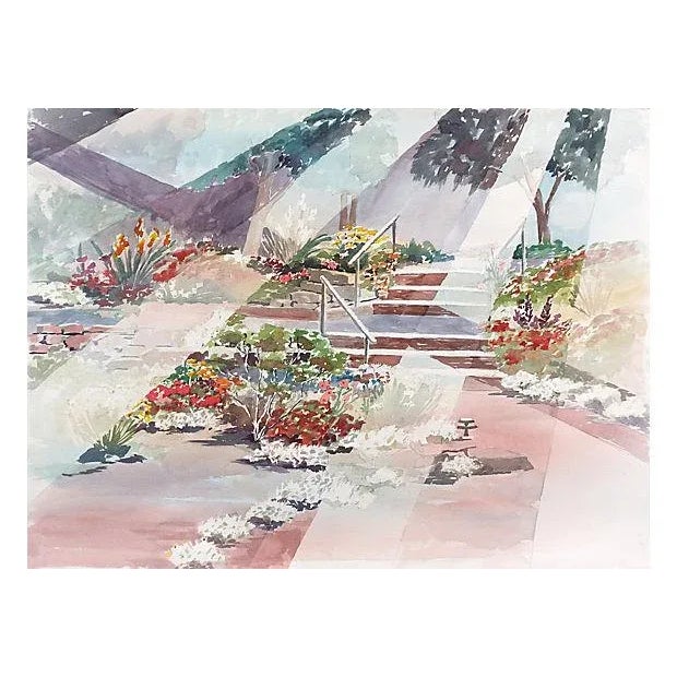 Cream 'Sunlit Garden' by Ann Cunningham, 1980; American Artist, Colorado Springs Fine Arts Center, Botanical Study For Sale - Image 8 of 8