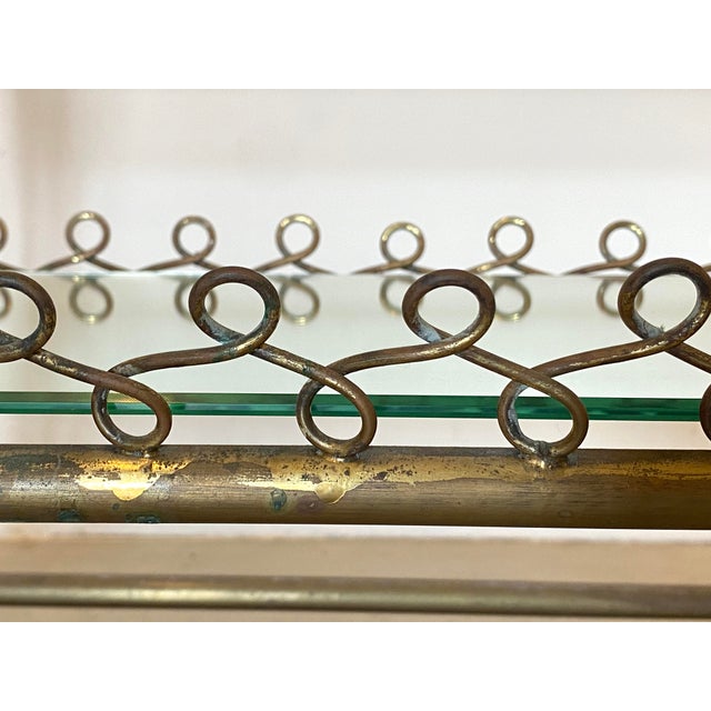 Metal Brass and Glass Coffee Table, 1950s For Sale - Image 7 of 11