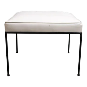 Vintage Mid-Century American Modern Wrought Iron Stool/Ottoman by Paul McCobb