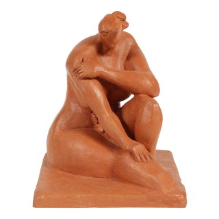 Mid-Late 20th Century Clay Figure Sculpture For Sale