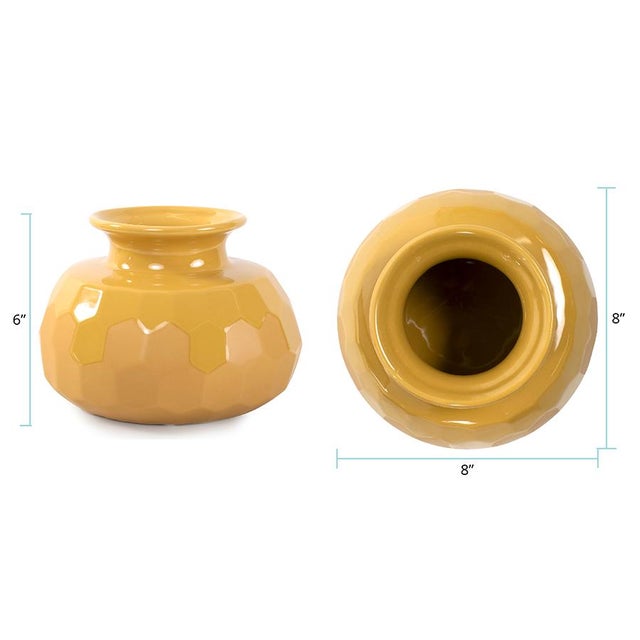 Yellow Golden Bee Ceramic Vase- Small For Sale - Image 8 of 8