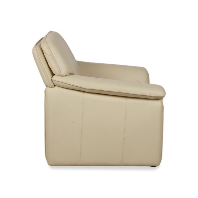Lauser Atlanta Set Leather Three-Seater Armchair Beige Cream Sofa Couch, Set of 2 For Sale - Image 17 of 18