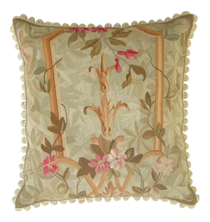 Circa 1860 Antique French Aubusson Tapestry Pillow