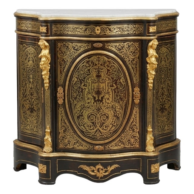 French Napoleon III Boulle Marquetry and Ormolu Cabinet, 1870 For Sale