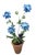 2000 - 2009 Hand-Crafted Metal Blue Botanical Arrangement in Aged Terracotta Pot For Sale - Image 5 of 12