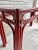 Wood Vintage Red Split Reed and Rattan Glass Top Console Entry Table - Newly Painted For Sale - Image 7 of 12
