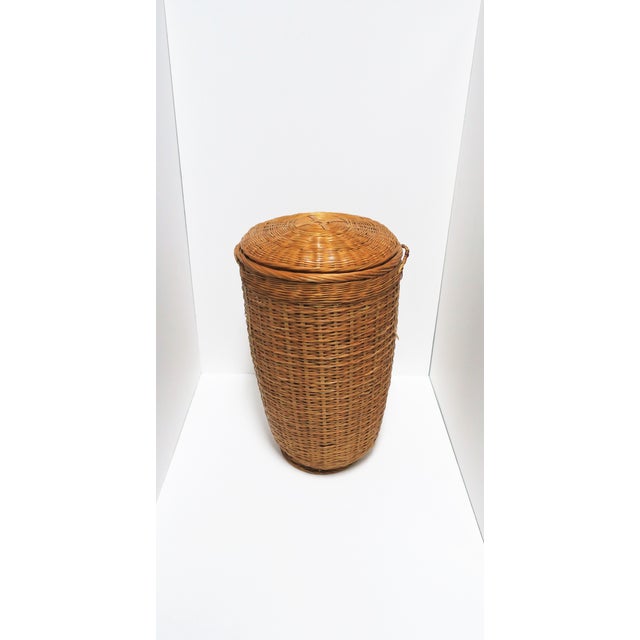 Wicker Basket or Hamper With Lid Chairish