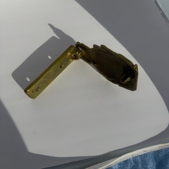 Metal Virginia Metal Crafters Solid Brass Pineapple Door Knocker For Sale - Image 7 of 8