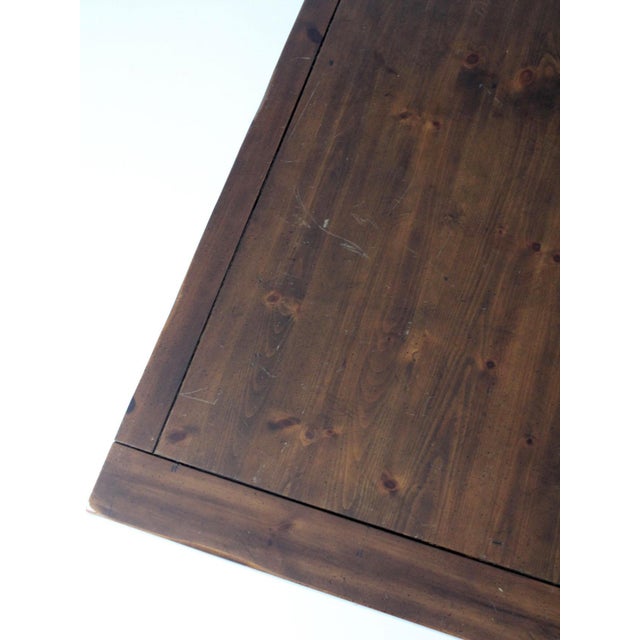 Brown Vintage Spanish Style Trestle Dining Table For Sale - Image 8 of 17