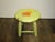 Wood Vintage French Country Lime Green Rustic Footstool Stool W a Child Pictured For Sale - Image 7 of 16