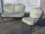 Mid 20th Century Vintage Wrought Iron Patio Seating Loveseat and Chair For Sale - Image 5 of 12