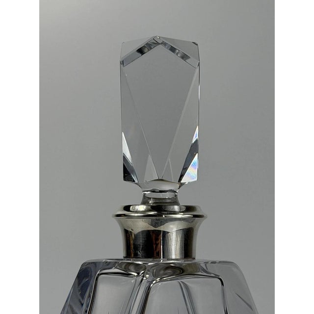Vintage French Cut Crystal Decanter with Silver Mount, 1950s For Sale - Image 6 of 13