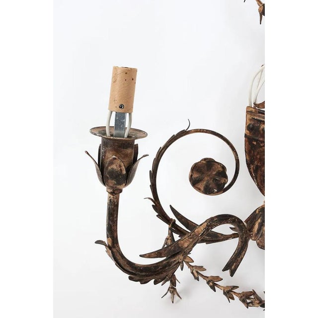 Lillian August Fine Pair of Lillian August Florentine Italian Tole Style Lighting Sconces For Sale - Image 4 of 15