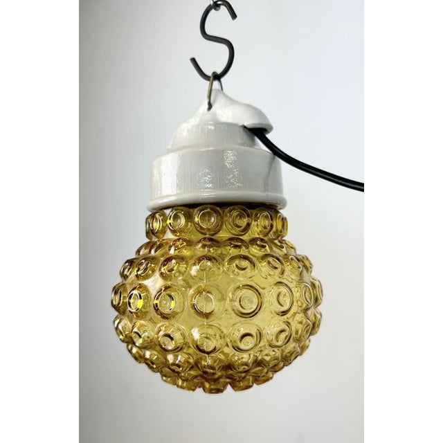 Vintage White Porcelain Pendant Light, 1970s For Sale - Image 6 of 15
