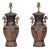 Mid 20th Century Asian Midcentury Bronze Urn-Shaped Table Lamps with Rooster and Meander - Pair For Sale