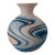 Vintage Unglazed Nemadji Blue & Orange Swirl Pottery Bud Vase For Sale