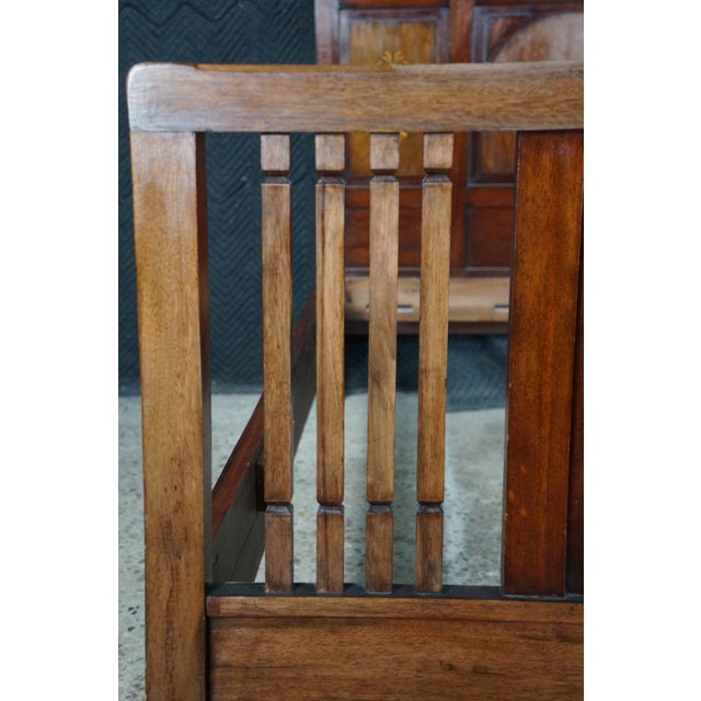 Early 20th Century Antique Edwardian Neoclassical Style Mahogany Fruitwood Inlaid Bed Frame For Sale - Image 5 of 18