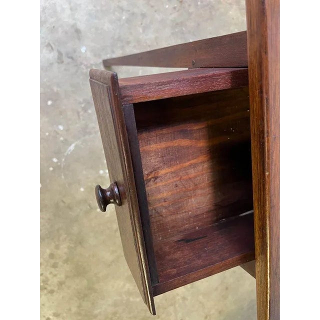 Antique Federal Style Mahogany Side Table With Dovetails and Finished Back For Sale - Image 4 of 8