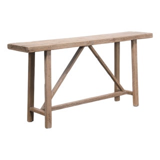 Vintage Rustic Pine Console Table For Sale