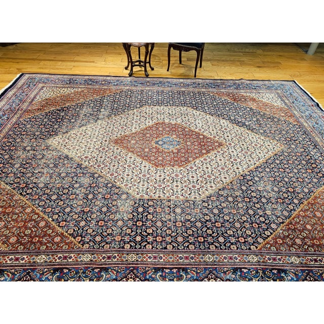 Persian Vintage Persian Tabriz Mahi Rug, Wool Pile, Herati Design, 1950s For Sale - Image 3 of 12