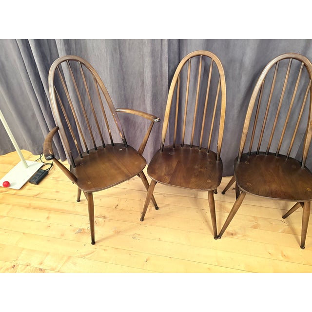 1980s Quaker Windsor Chairs by Lucian Ercolani for Ercol, United Kingdom, 1960s, Set of 4 For Sale - Image 5 of 18