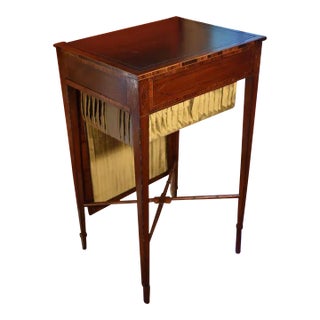 Fine English Inlaid Mahogany Sewing Table and Desk, 1785+ For Sale