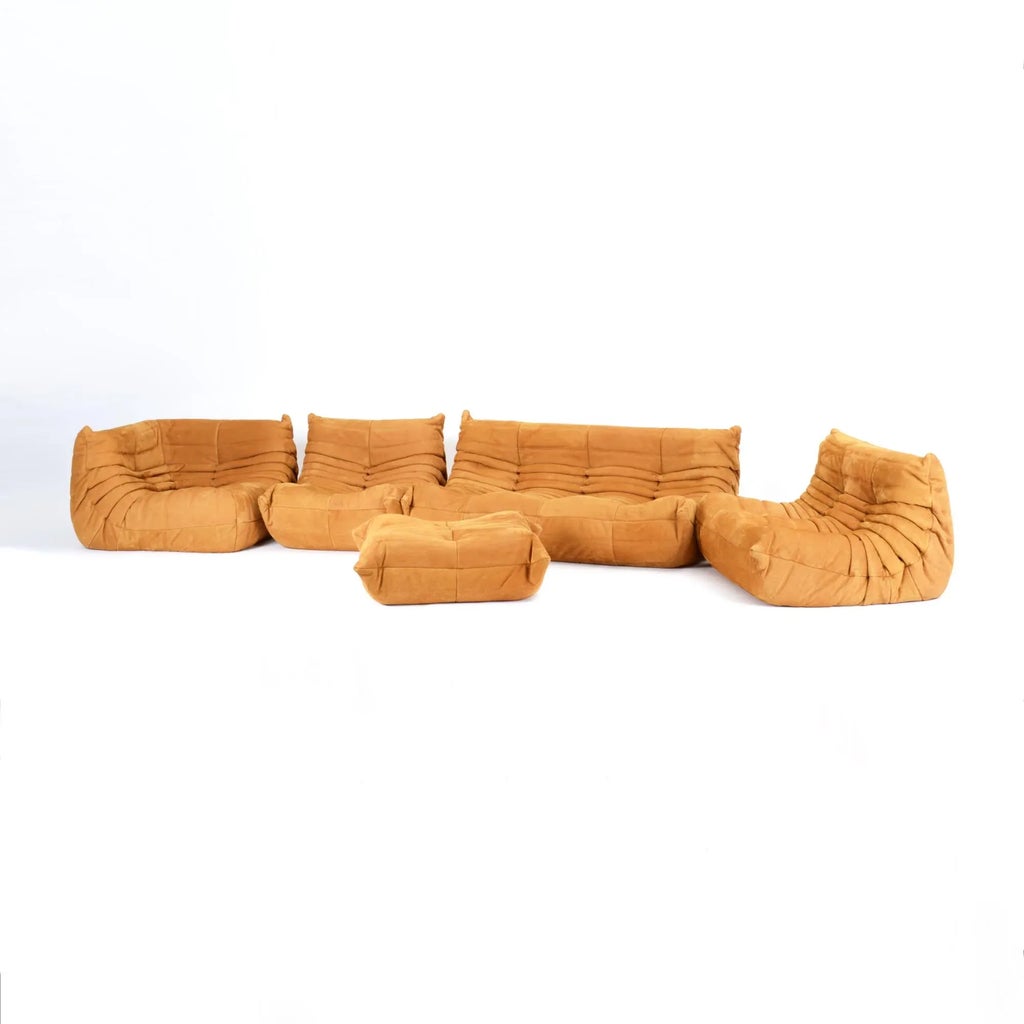 Authentic Togo Sofa 5-Piece Set – Cognac Nubuck | Chairish