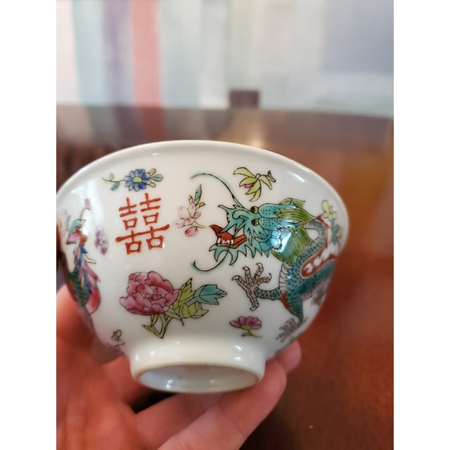 Antique White Vintage Chinese Porcelain Signed Bowl For Sale - Image 8 of 10