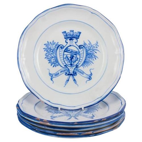 Vintage Dinner Plates in Faience by Emile Gallé for St. Clement, Set of 6 For Sale - Image 10 of 10