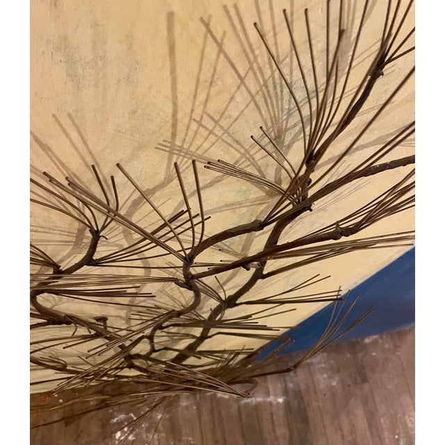 1990s Curtis Jere Nature Series Pine Tree Branch Wall Art Hanger Wrought Iron C. Jere For Sale - Image 5 of 11