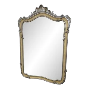 Vintage John Widdicomb French Style Silver Leaf and Painted Mirror