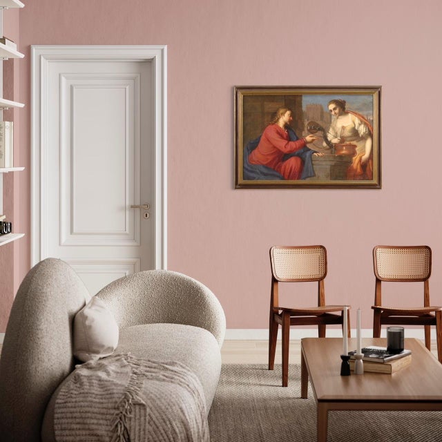 Late 19th Century Italian School Artist, Jesus and the Samaritan Woman at the Well, 1600s, Oil on Canvas For Sale - Image 5 of 16