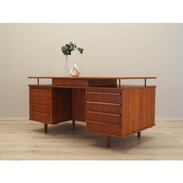 Vintage Danish Teak Desk, 1970s For Sale - Image 3 of 18