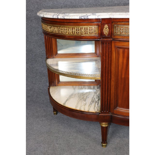 19th C. French Louis XVI Style Marble Top Bronze Mounted Sideboard For Sale - Image 11 of 16