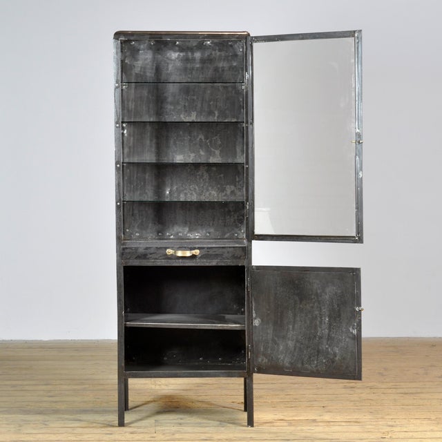 Polished Iron Medical Cabinet, 1950s For Sale - Image 4 of 13