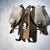 Mid-Century Italian Modern Brass and Textured Glass Double Wall Sconces, 1960s, Set of 2 For Sale - Image 11 of 13