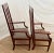 Stickley Armchairs Mission Style, Solid Cherry Frame, Leather Seat Set of Two For Sale In Palm Springs - Image 6 of 13