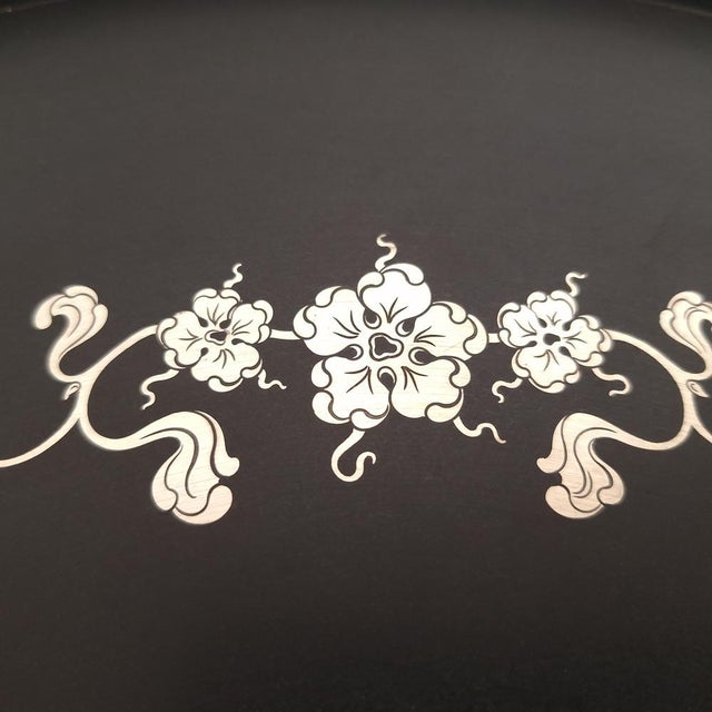 1970s Large Vintage Isolit Tray with Silver Decor by Tiddit Wendt for Perstorp, 1970s For Sale - Image 5 of 9