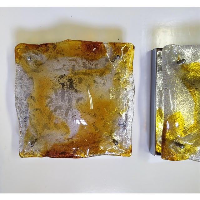 AVMazzega Murano Glass Wall Lights by Toni Zuccheri for Mazzega, 1970s, Set of 2 For Sale - Image 4 of 11