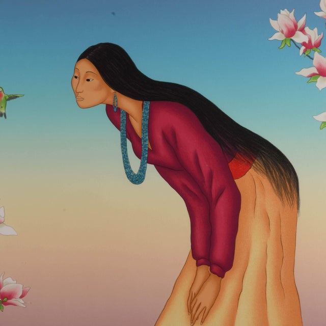 R.C. Gorman's limited-edition lithograph "Tulip Tree" (54/150) is a luminous celebration of grace, nature, and stillness....