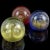 Beautiful vintage Murano hand blown red, blue and gold Italian art glass paperweights with bubble decoration. Sold as a...