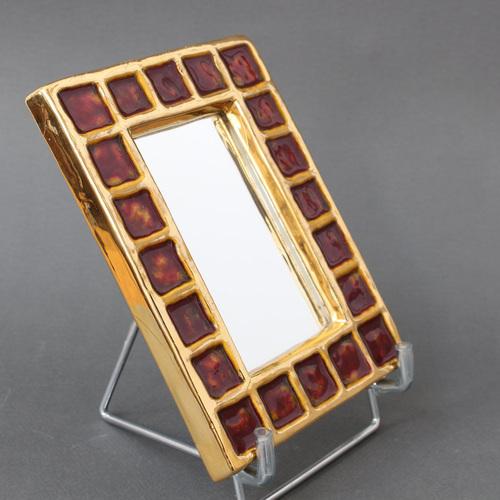 Vintage French Ceramic Mirror by François Lembo, 1970s For Sale - Image 3 of 18